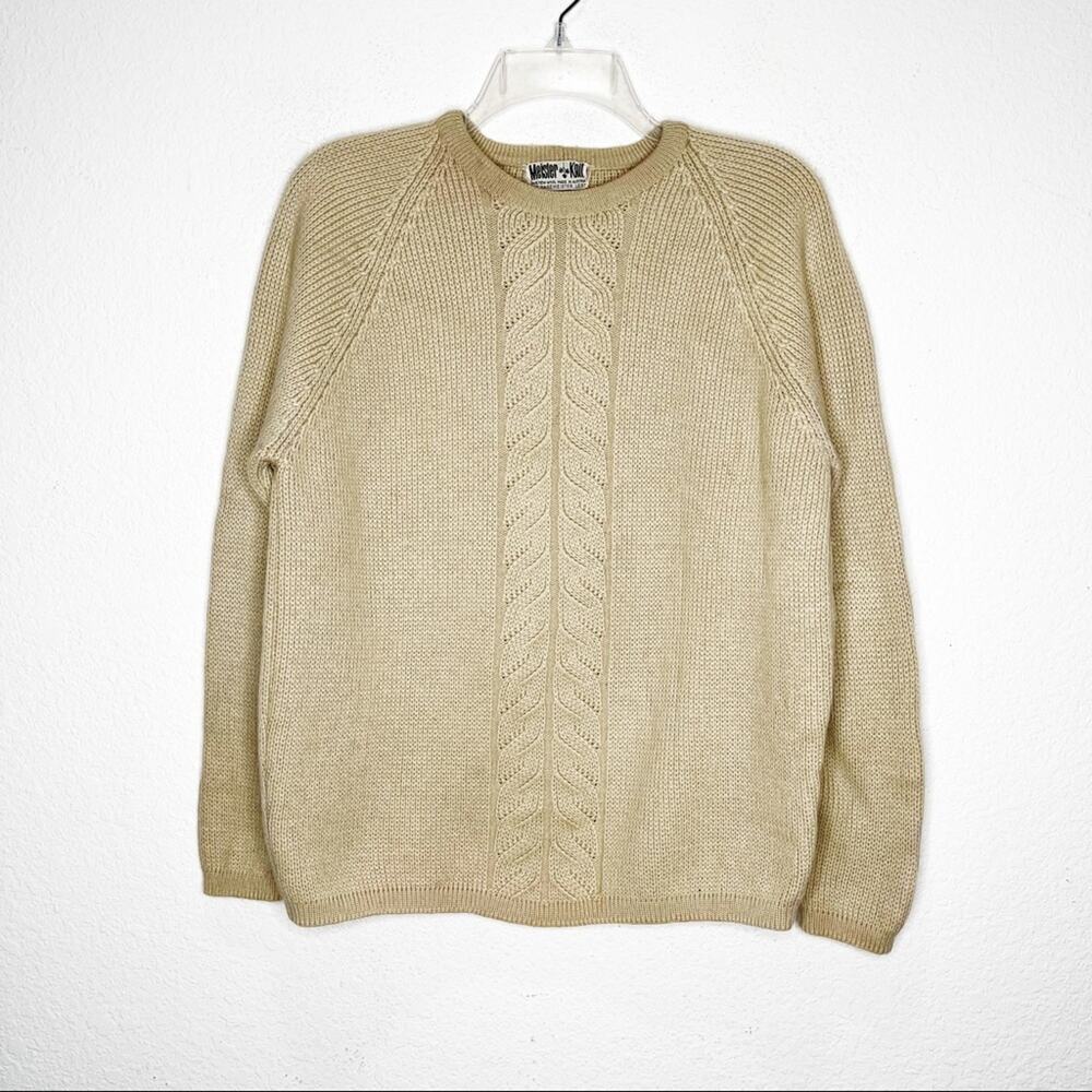 Vintage Meister Knit Fisherman Cable Knit 100% Wool Sweater Austria Grandpa